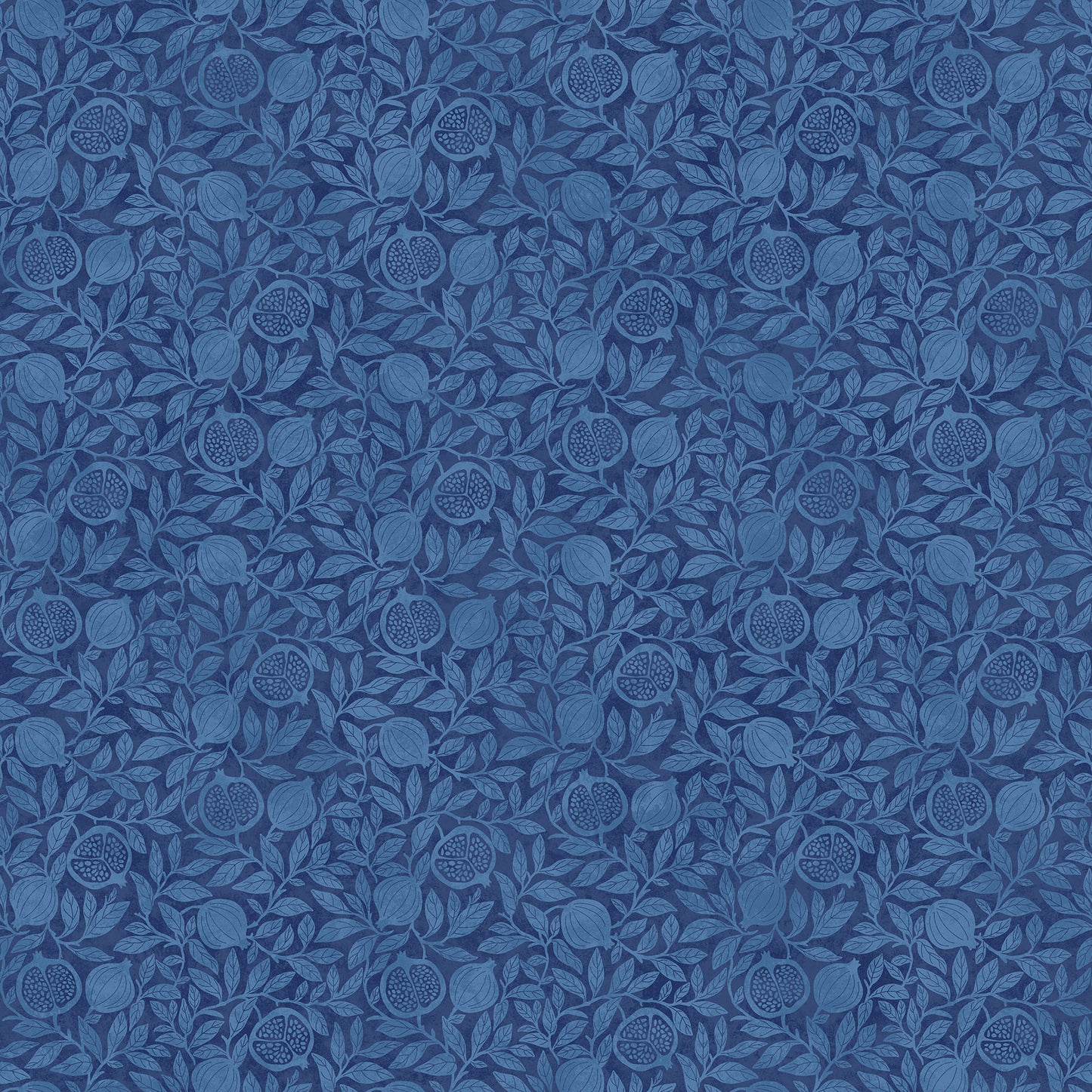 Pomegranate Pom Blender fabric in blue by Northcott Studios - 100% cotton quilting fabric featuring tonal pomegranate print