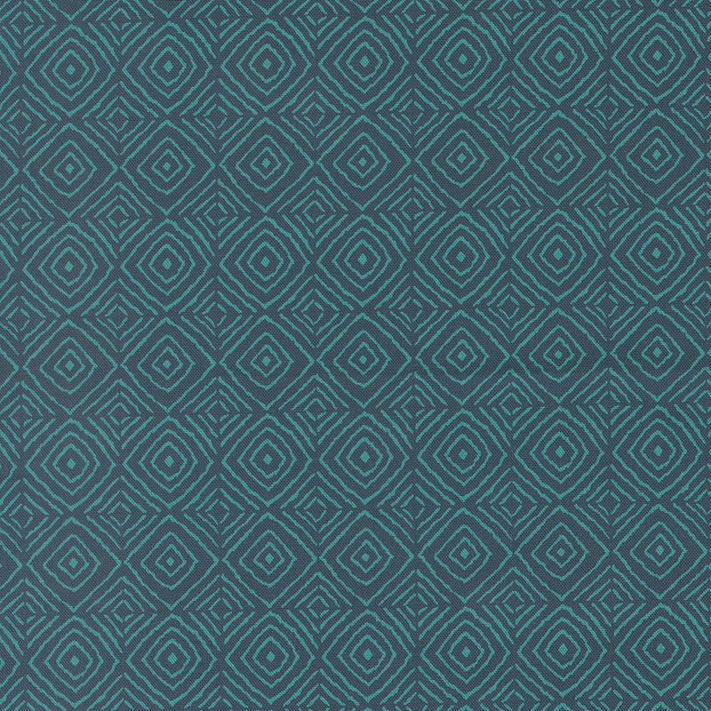 Parlor Diamonds fabric in peacock by Crystal Manning for Moda Fabrics - 100% cotton quilting fabric featuring vibrant bohemian diamond print