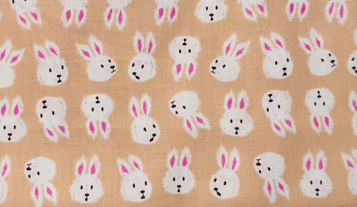 Hello Alice Rushing Rabbit fabric in vintage pink by Sarah Watts for Ruby Star Society - 100% cotton quilting fabric featuring whimsical Alice in Wonderland rabbit print