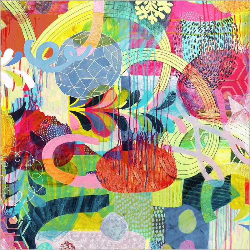 Bright World Multi cotton canvas fabric by Sharon Virtue for Windham Fabrics – OEKO-TEX certified, 100% cotton, 44/45" wide