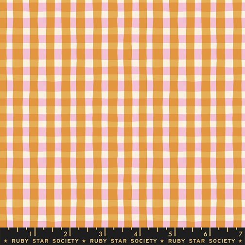 Ruby Star Society Egg and Friends Tablecloth plaid fabric in honey - retro blender quilting cotton by Kimberly Kight