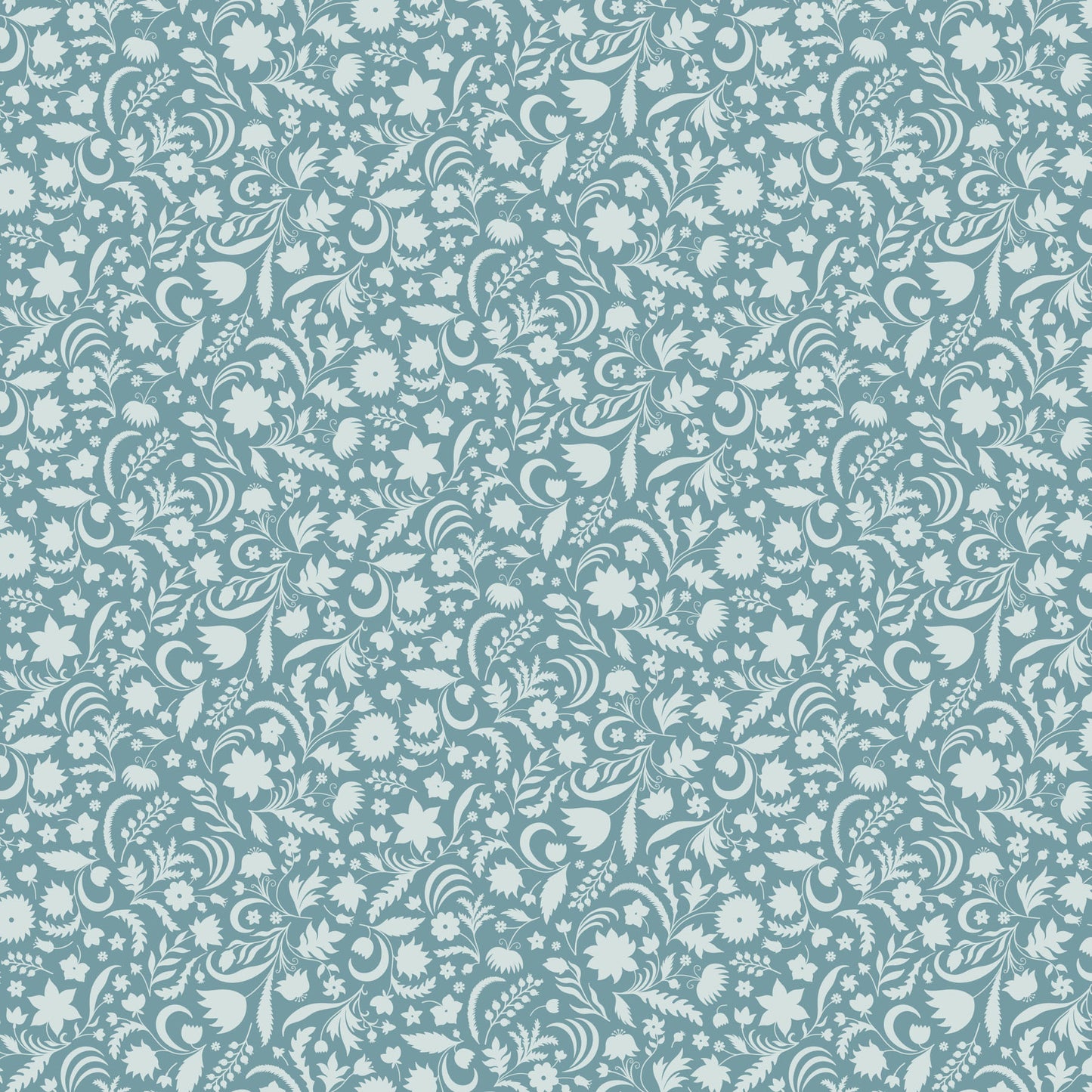 Tender Plant Silhouettes fabric in mint by Pippa Shaw for Figo Fabrics - 100% cotton quilting fabric featuring botanical plant silhouette print