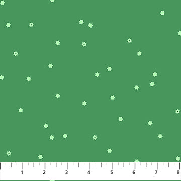 Flowers Green: Seasons Basics Flowers Green fabric featuring floral pattern on green background by Ghazal Razavi for Figo Fabrics
