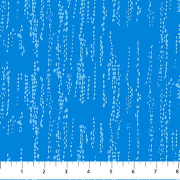 Grass Patch Blue: Seasons Basics Grass Patch Blue fabric featuring grass texture pattern on blue background by Ghazal Razavi for Figo Fabrics
