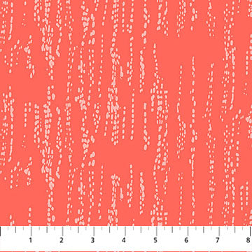 Grass Patch Coral: Seasons Basics Grass Patch Coral fabric featuring grass texture pattern on coral background by Ghazal Razavi for Figo Fabrics
