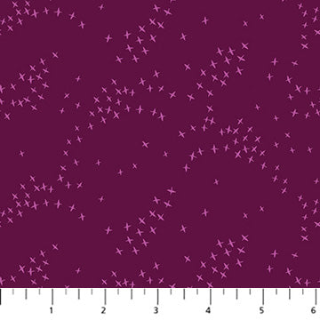 Birds Berry: Seasons Basics Birds Berry fabric featuring bird motifs on berry background by Ghazal Razavi for Figo Fabrics