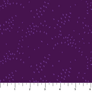 Birds Purple: Seasons Basics Birds Purple fabric featuring bird motifs on purple background by Ghazal Razavi for Figo Fabrics