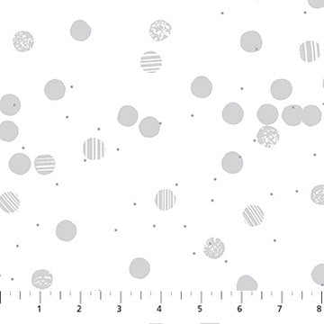 Snow White: Seasons Basics Snow White fabric featuring snowflake pattern on white background by Ghazal Razavi for Figo Fabrics