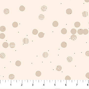 Snow Cream: Seasons Basics Snow Cream fabric featuring snowflake pattern on cream background by Ghazal Razavi for Figo Fabrics