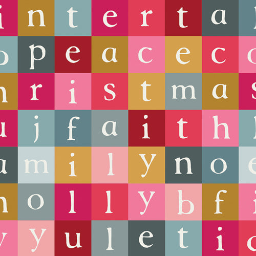 Adventale Letters to Santa fabric by Katarina Roccella for Art Gallery Fabrics - 100% cotton quilting fabric featuring whimsical Christmas letter print