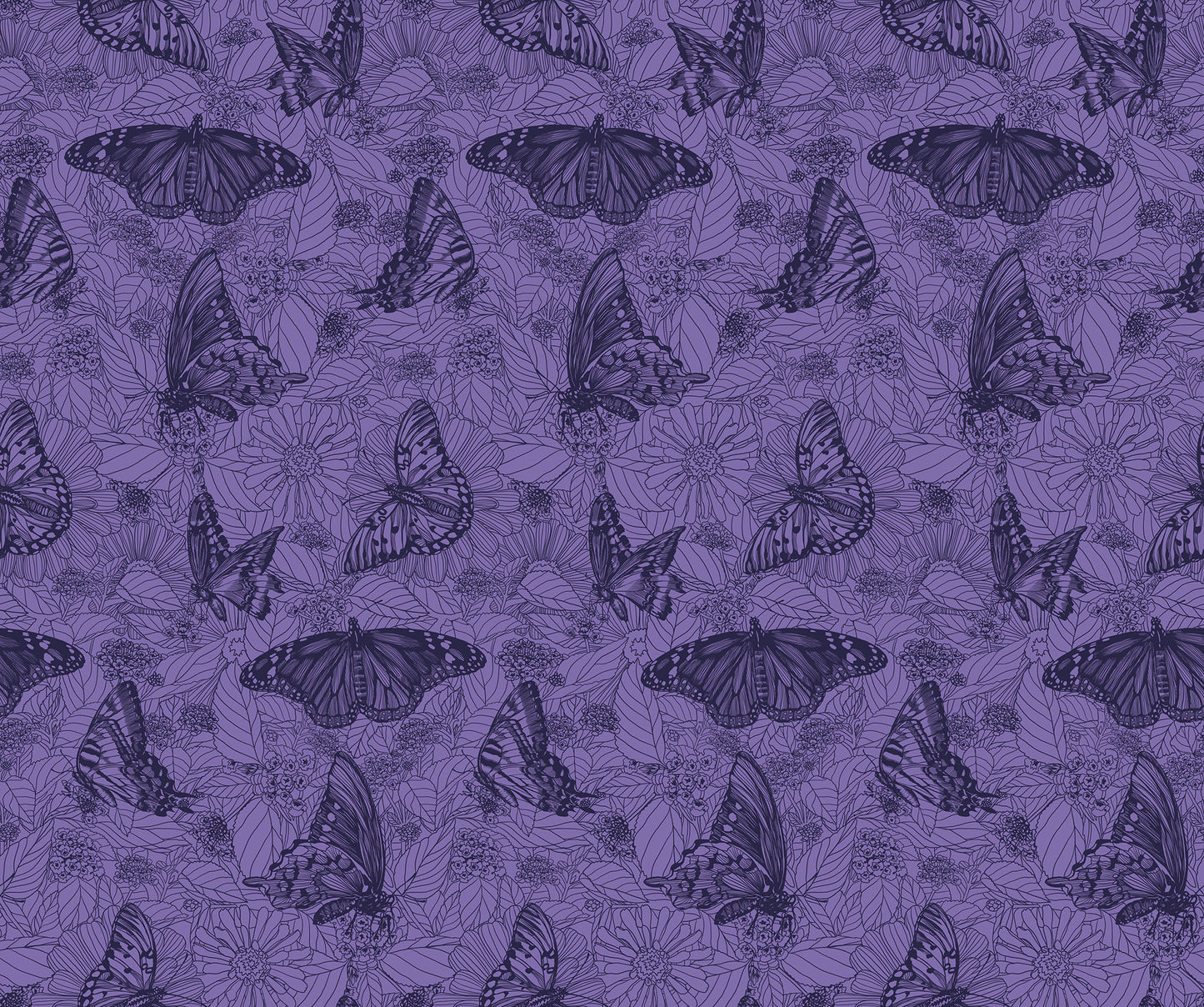 Butterfly pattern on a purple background