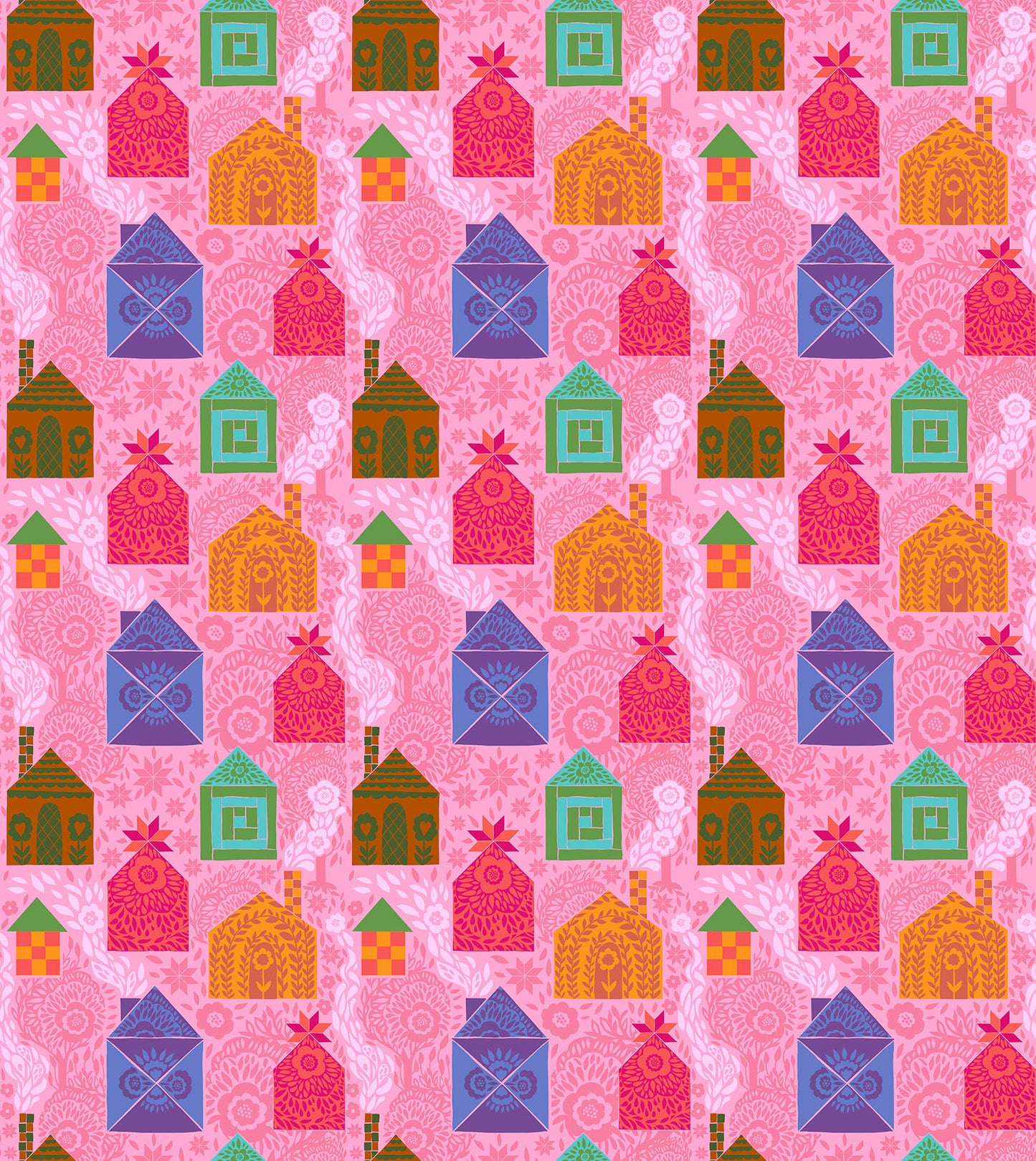 Allegory Storybook fabric in bubblegum by Anna Maria Textiles for Northcott Fabrics - 100% cotton quilting fabric 43/44 inches wide