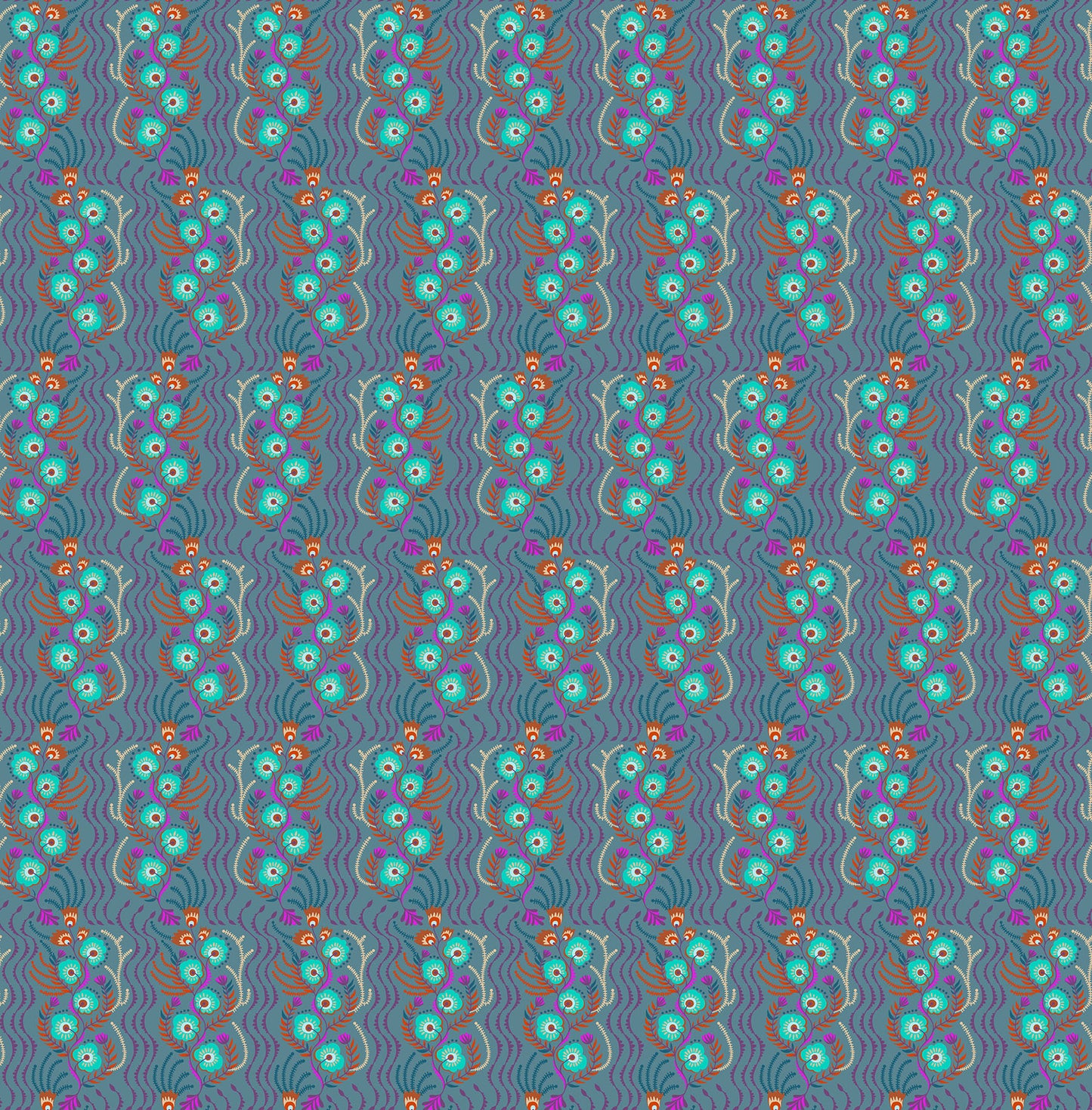 Allegory Tambourine fabric in storm by Anna Maria Textiles for Northcott Fabrics - 100% cotton quilting fabric 43/44 inches wide