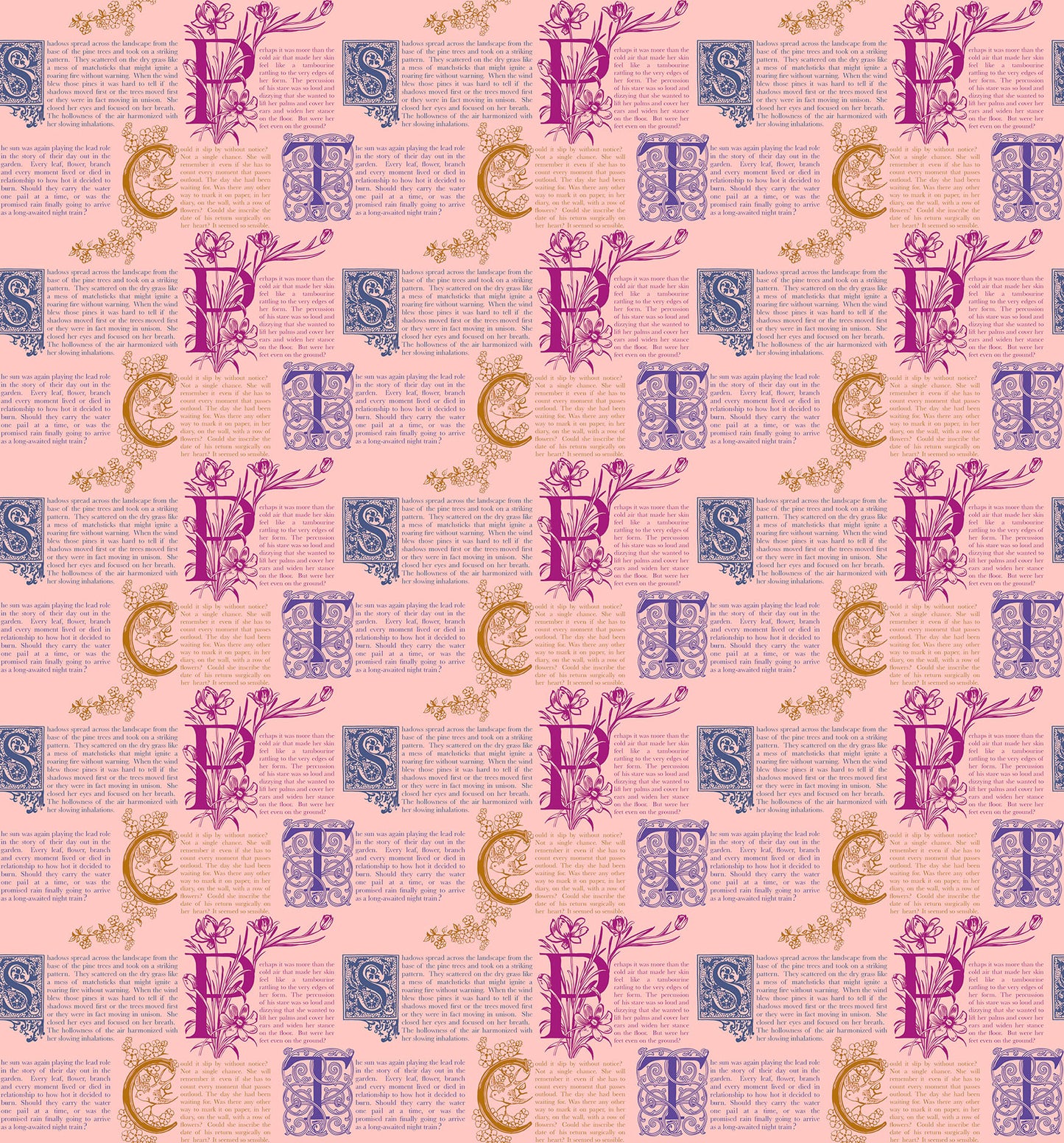 Allegory Prose fabric in blush by Anna Maria Textiles for Northcott Fabrics - 100% cotton quilting fabric 43/44 inches wide