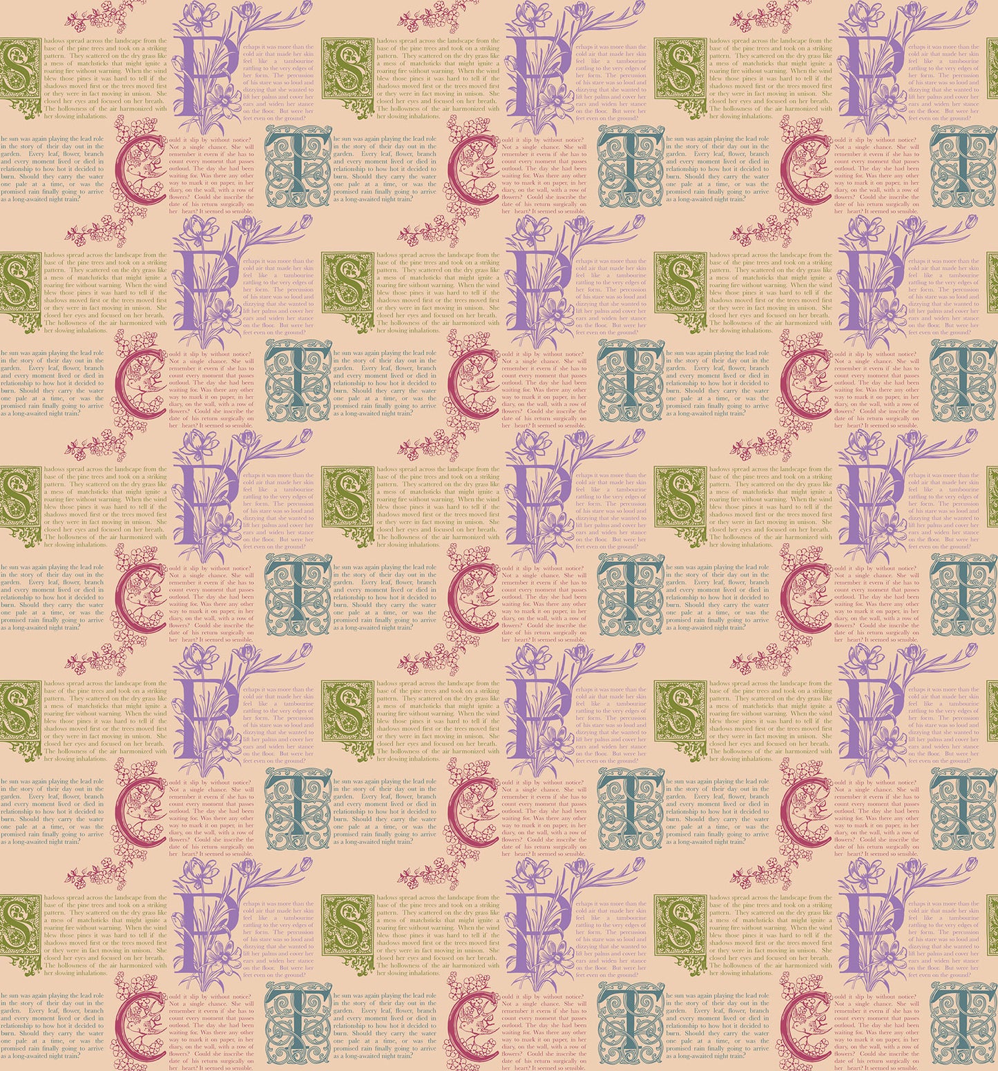 Allegory Prose fabric in antique by Anna Maria Textiles for Northcott Fabrics - 100% cotton quilting fabric 43/44 inches wide