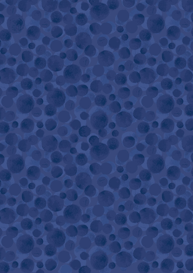 Bumbleberries AW25 Deep Seas Blue fabric by Lewis and Irene - 100% cotton quilting fabric in deep blue for autumn and winter sewing projects