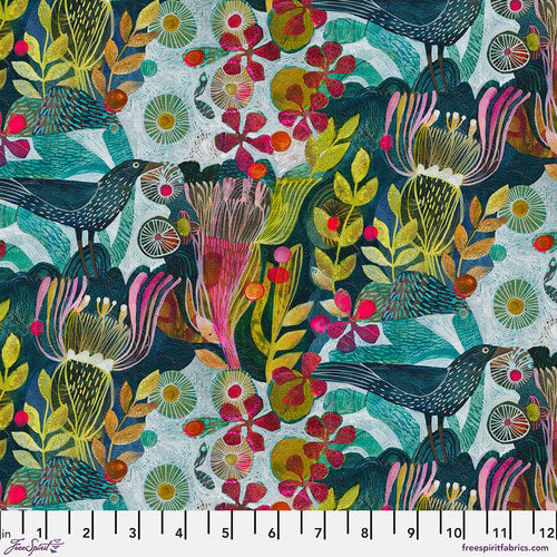 Colori Blossoms Pink quilting fabric by Este Macleod for FreeSpirit Fabrics – romantic pink floral print, 100% cotton, 43/44 inches wide
