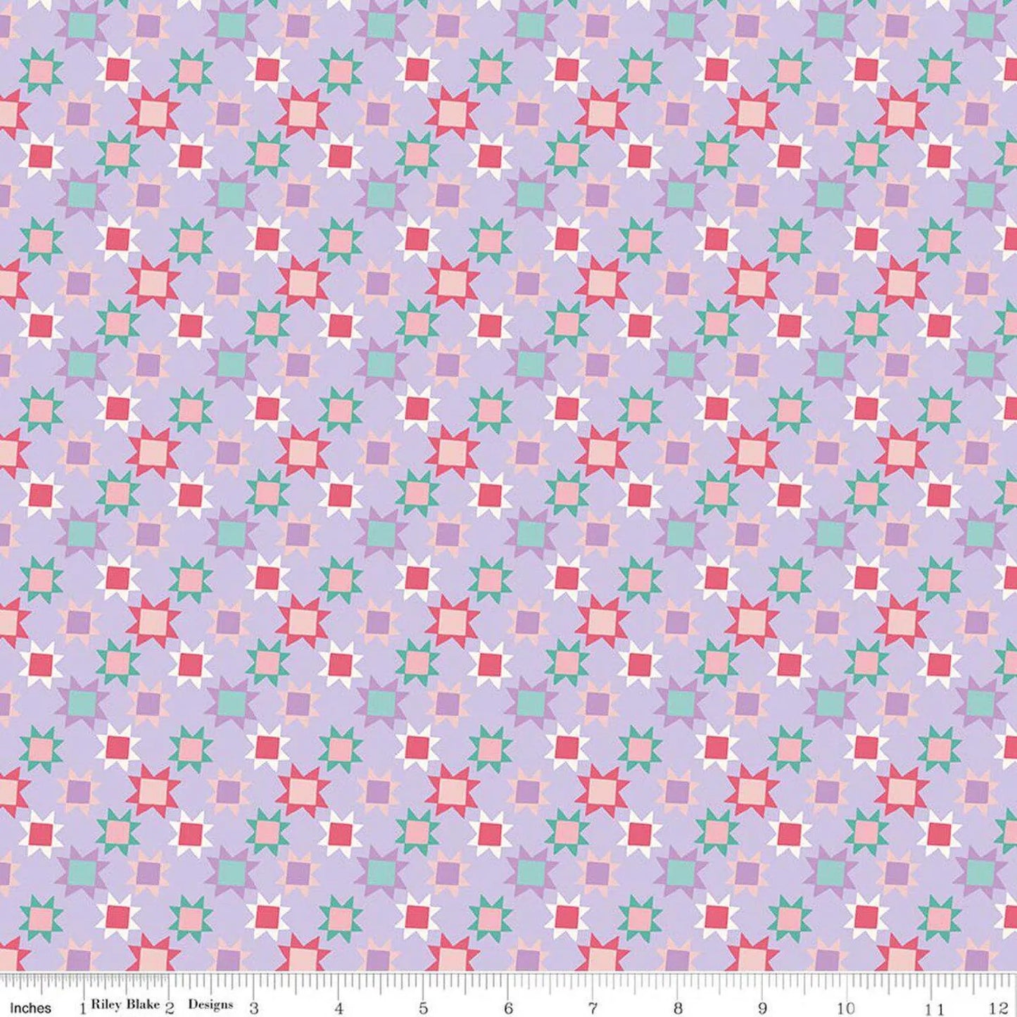Stars - Purple: Patchwork Stars Purple fabric featuring star pattern on purple background