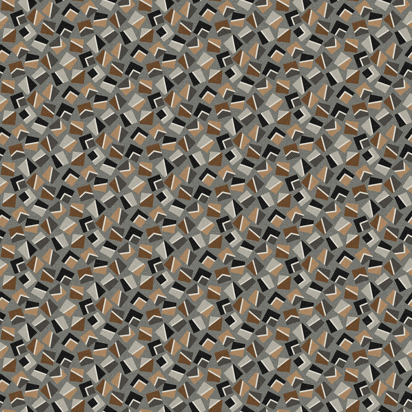 Haberdashery Large Block Toss fabric in gray multi by Deborah Edwards for Northcott Fabrics - 100% cotton quilting fabric featuring geometric block print