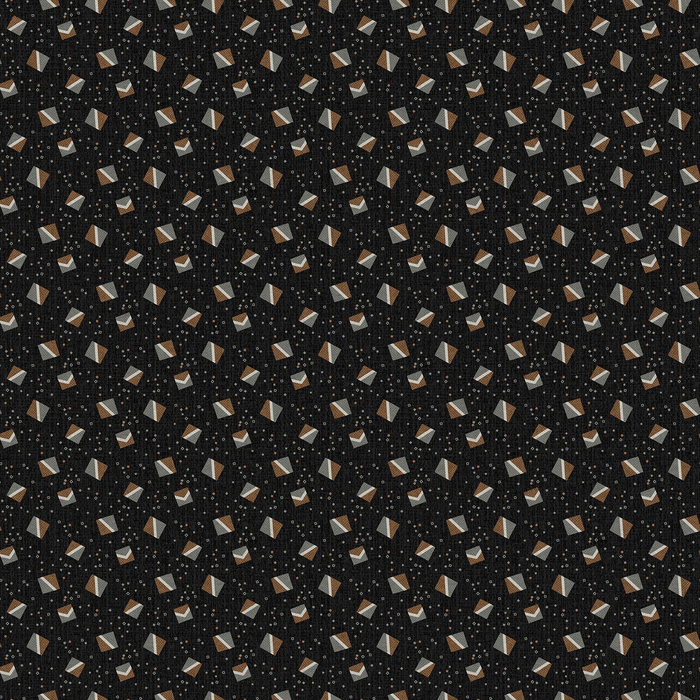 Haberdashery Small Block Toss fabric in black multi by Deborah Edwards for Northcott Fabrics - 100% cotton quilting fabric featuring geometric block print