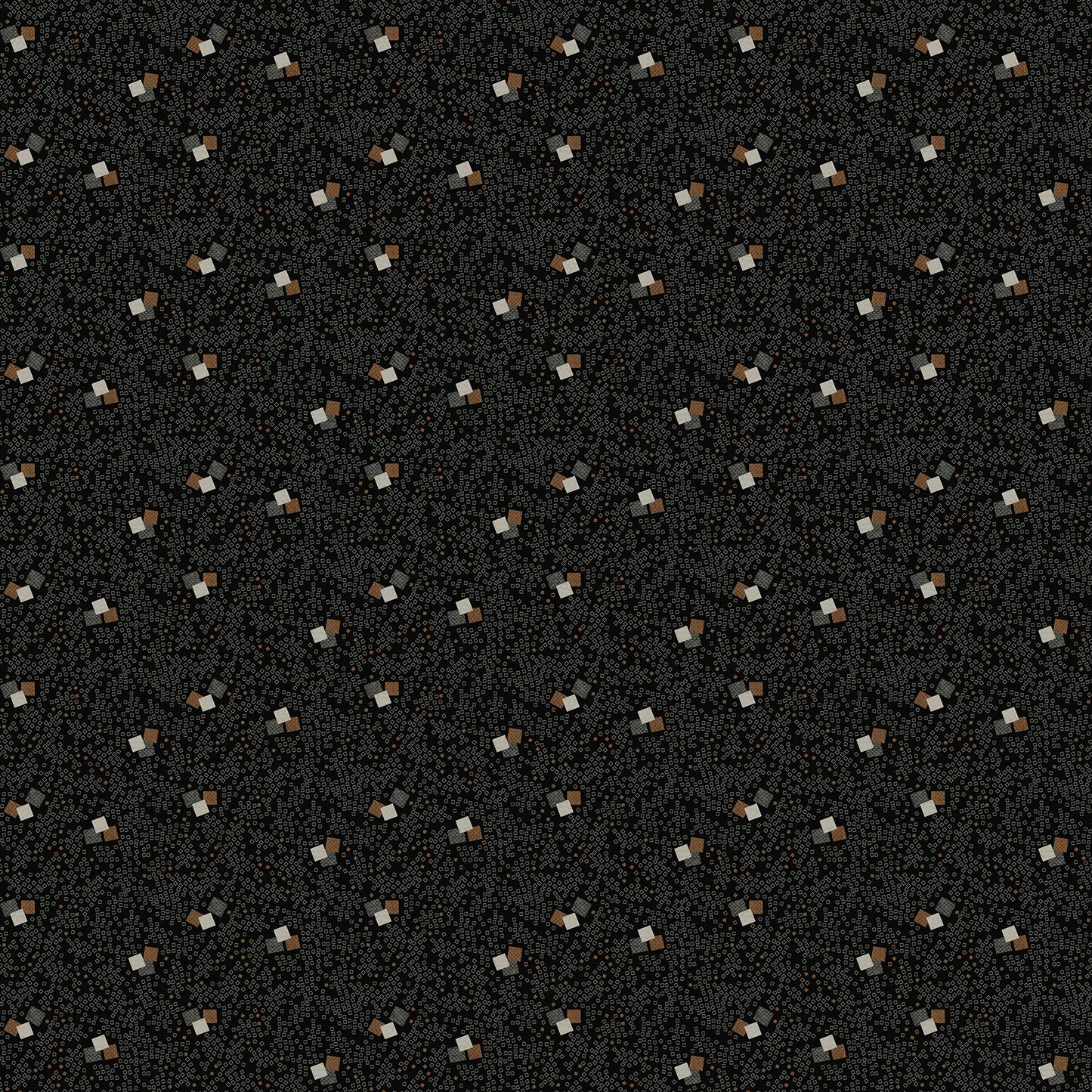 Haberdashery Mini Blocks Toss fabric in charcoal multi by Deborah Edwards for Northcott Fabrics - 100% cotton quilting fabric featuring small geometric block print