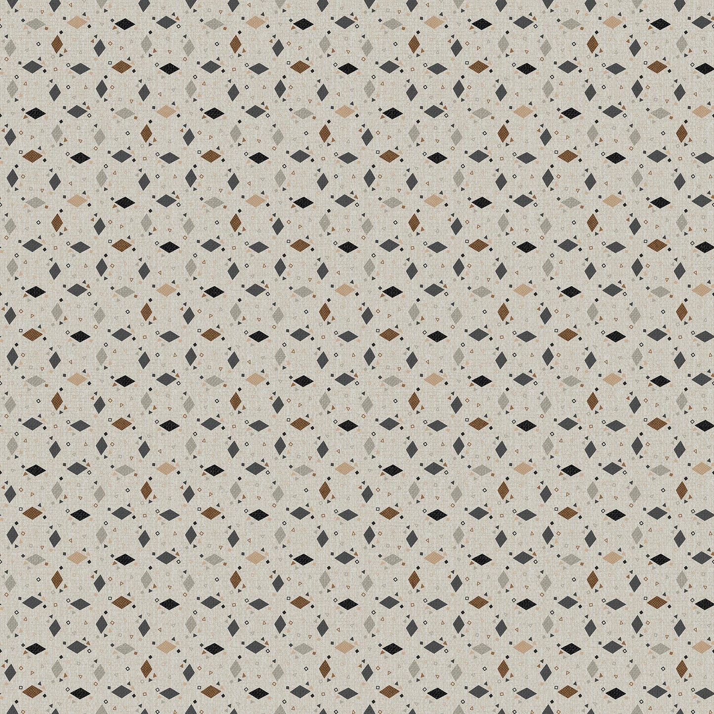 Haberdashery Diamond Toss fabric in light gray multi by Deborah Edwards for Northcott Fabrics - 100% cotton quilting fabric featuring geometric diamond print