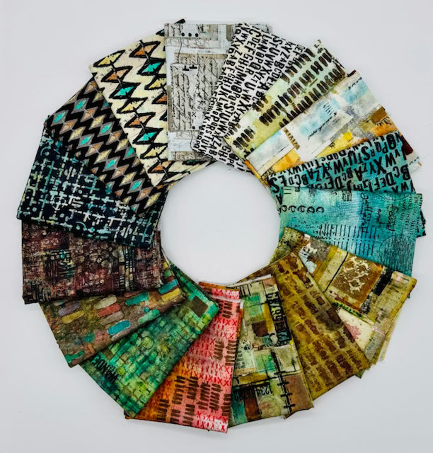 On Your Mark fabric bundle by Seth Apter for FreeSpirit Fabrics - 12 half-yard cuts (0.457m each) of 100% cotton featuring modern abstract and geometric prints