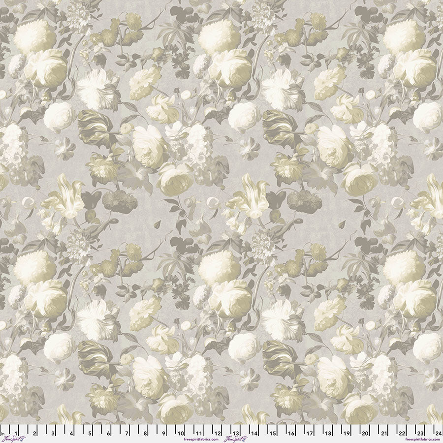 Enrapture Covet Hush quilting fabric by Giucy Giuce for FreeSpirit showing elegant covet pattern in soft hush tones