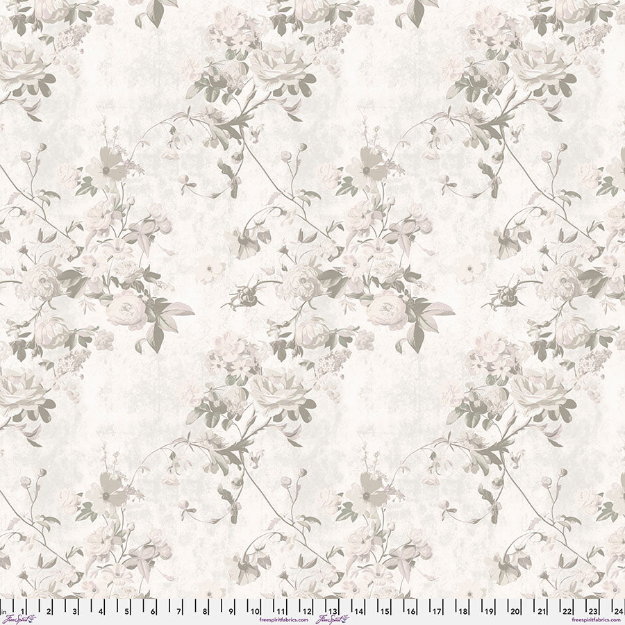 Enrapture Yearn Whisper quilting fabric by Giucy Giuce for FreeSpirit showing delicate yearning pattern in soft whisper tones