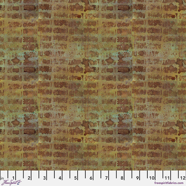 On Your Mark Alphabet City fabric in rust by Seth Apter for FreeSpirit Fabrics - 100% cotton quilting fabric featuring alphabet letter print in warm rust orange