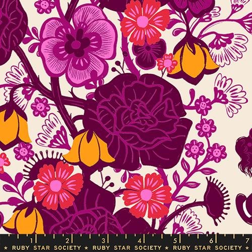 Hello Alice Rabbit Hole fabric in shell by Sarah Watts for Ruby Star Society - 100% cotton quilting fabric featuring whimsical Alice in Wonderland rabbit hole print