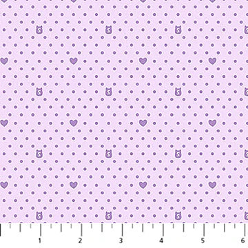 Squishmallows lilac polka dot quilting fabric by Northcott Fabrics, 100% cotton 43/44 inch wide