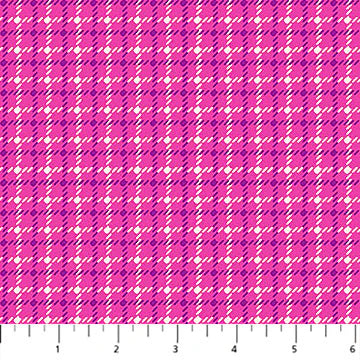 Squishmallows magenta plaid quilting fabric by Northcott Fabrics, 100% cotton 43/44 inch wide