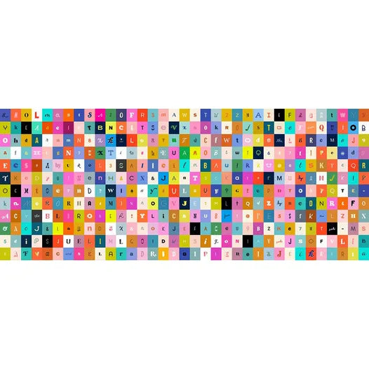 Selvedge Magic letters print fabric in multi by Ruby Star Society - 100% cotton quilting fabric 43/44 inches wide