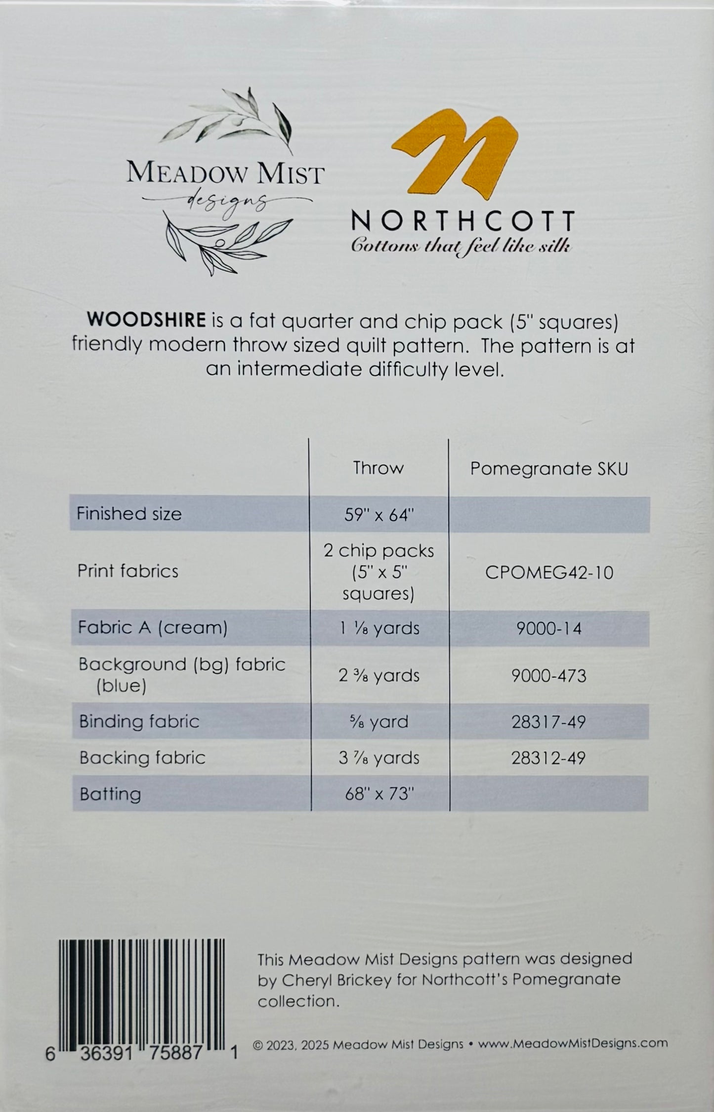 (Woodshire quilt back view showing Pomegranate coordinating fabric by Northcott Studios