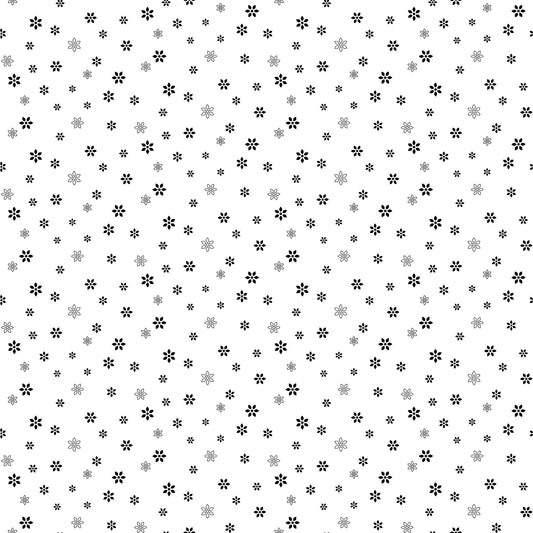 Soho Basic Blossoms White quilting fabric by Patrick Lose for Northcott Fabrics – crisp white floral print, 100% cotton, 43/44 inches wide
