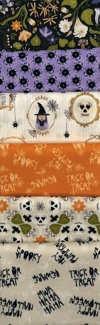 Hall of Fame half yard bundle by Paintbrush Studios — 6 coordinated Halloween quilting cotton prints
