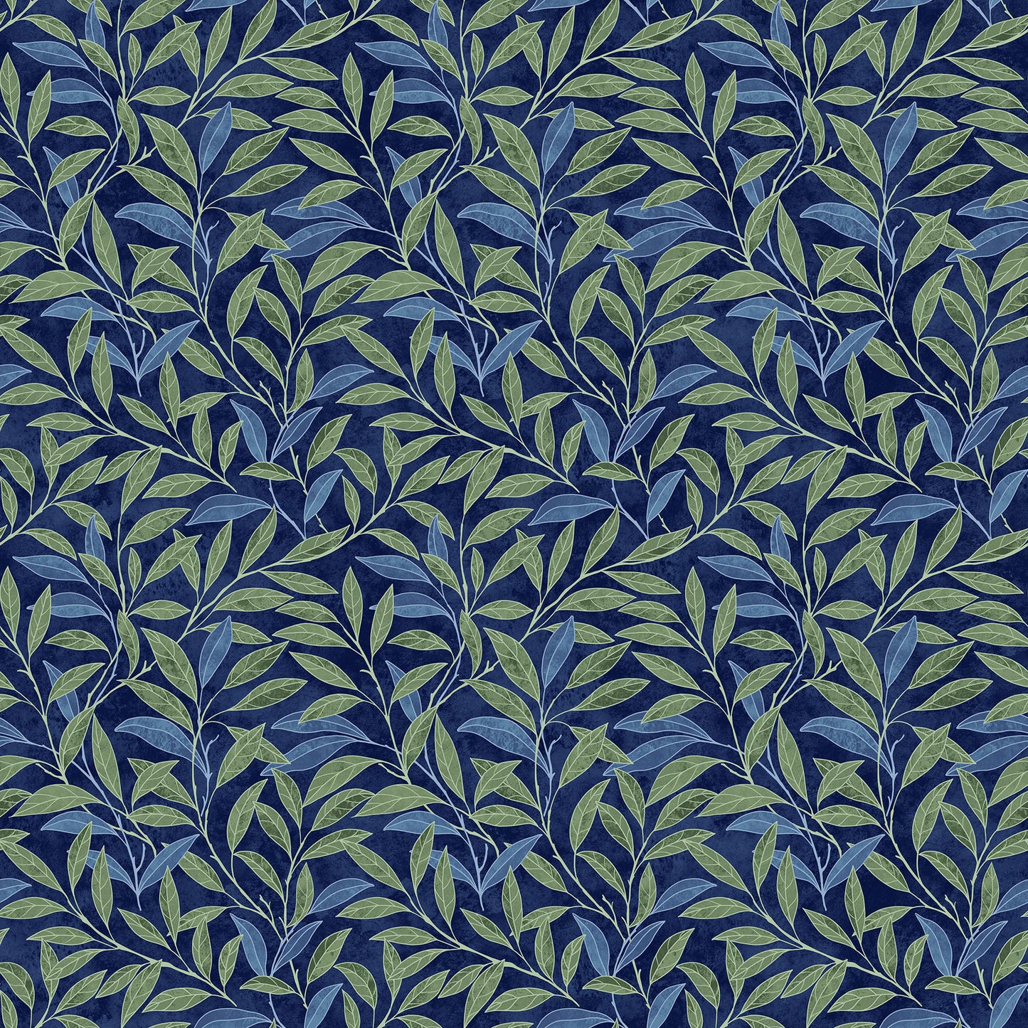 Pomegranate Leaves fabric in navy by Northcott Studios - 100% cotton quilting fabric featuring woodland leaf print