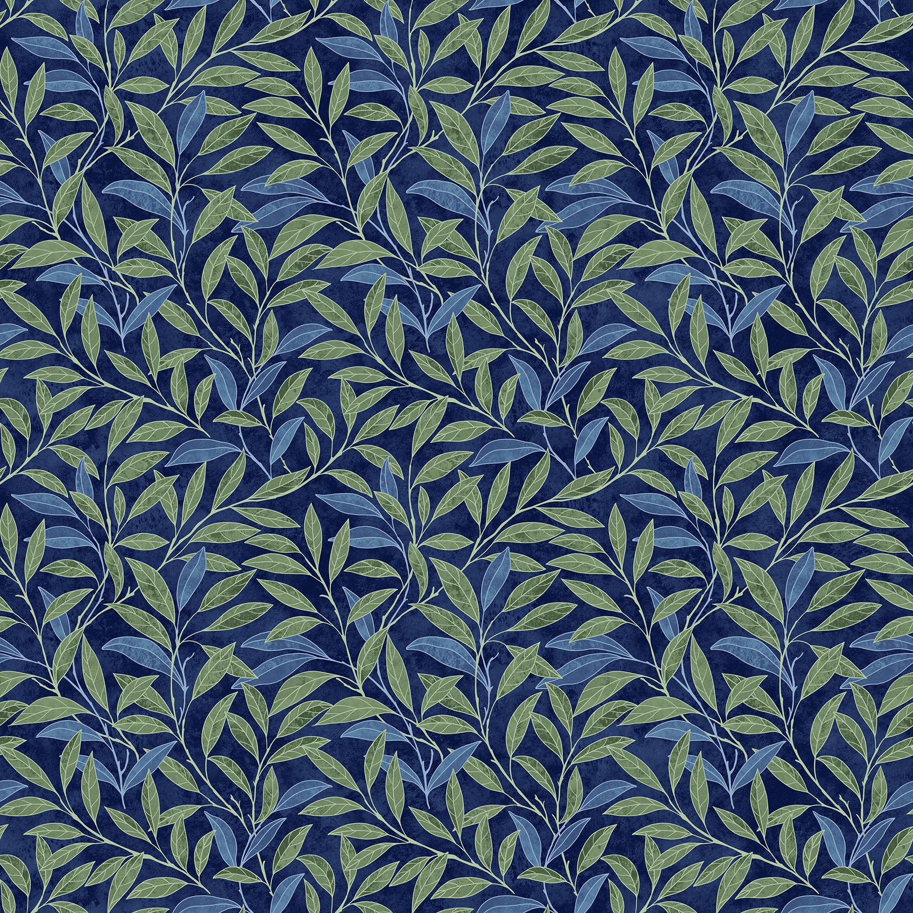 Pomegranate Leaves fabric in navy by Northcott Studios - 100% cotton quilting fabric featuring woodland leaf print