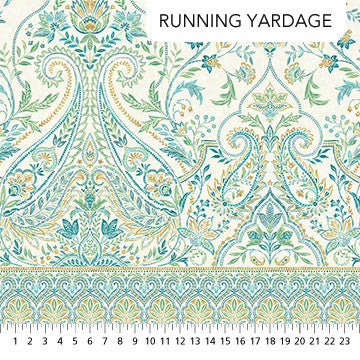 Mariposa by Elena Belokrinitski for Northcott - Full Width Border - Cream Multi
