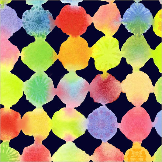 Colorburst Navy cotton canvas fabric by Maria Carluccio for Windham Fabrics – OEKO-TEX certified, 100% cotton, 44/45" wide
