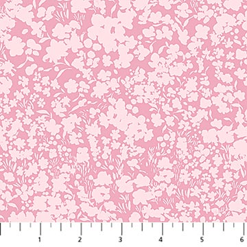 Fields Pink 91178-20 romantic floral fabric with soft pink blush and cream blooms by Hina Mirza