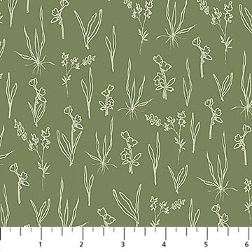 Flourish by Hina Mirza for Figo Fields - Line Floral - Green