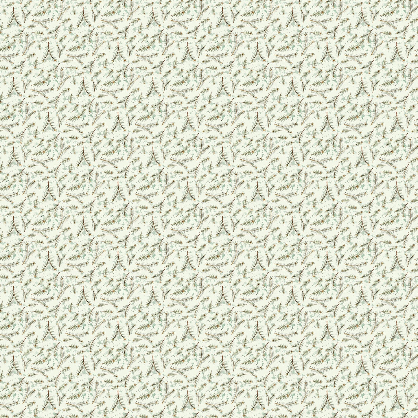 Twigs from Snowbound by Figo Fabrics for Northcott — green twigs print quilting cotton 10" square
