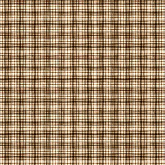 Check on Caramel from Snowbound by FIGO Studios — small two-tone check in caramel and warm brown quilting cotton
