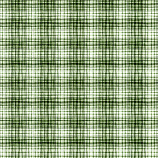 Check on Green from Snowbound by FIGO Studios — small two-tone check in light green and pine green quilting cotton
