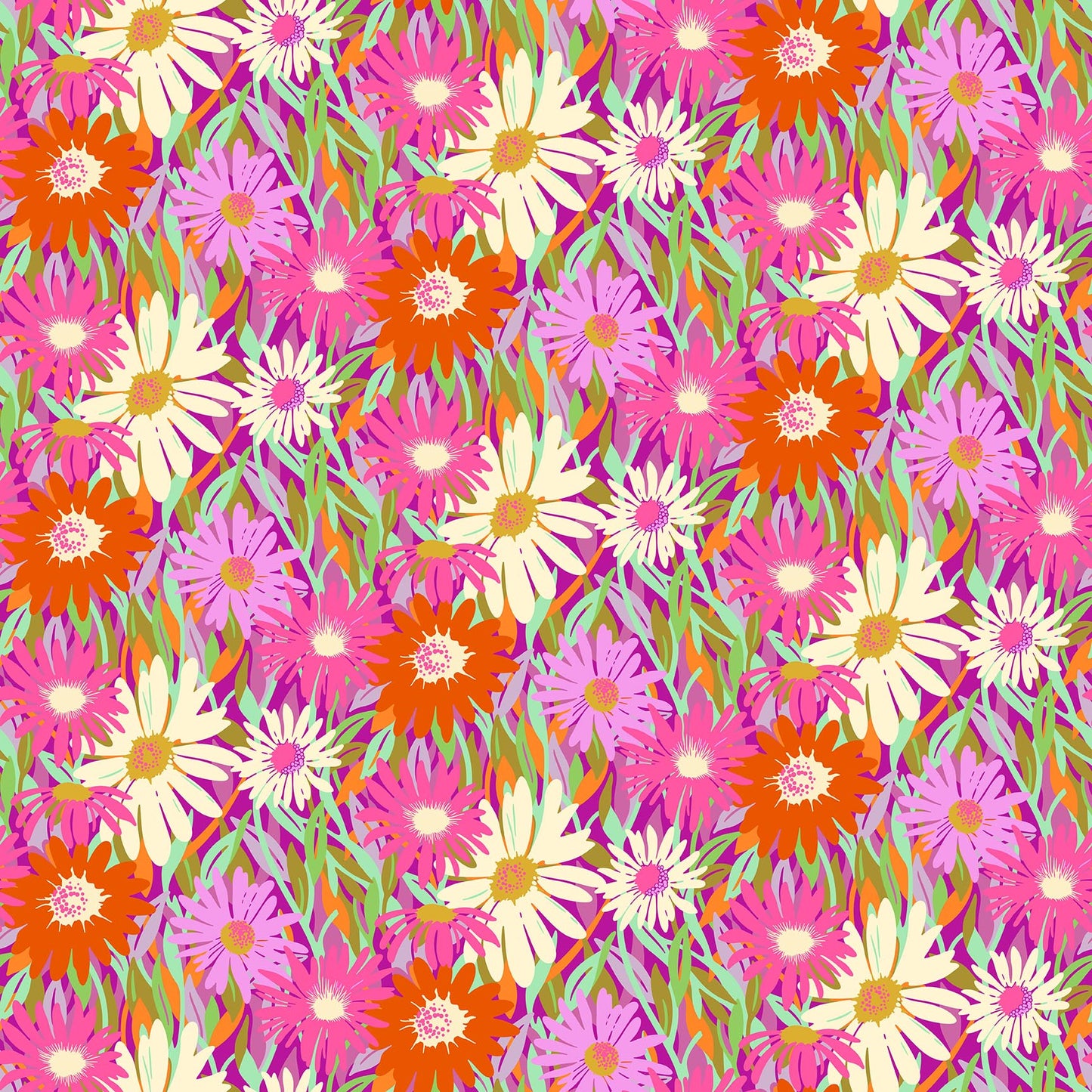 Daisy Crush by Heather Bailey for Figo - Clementine  - 8 SKUs' Hand-Cut Half Yard Bundle