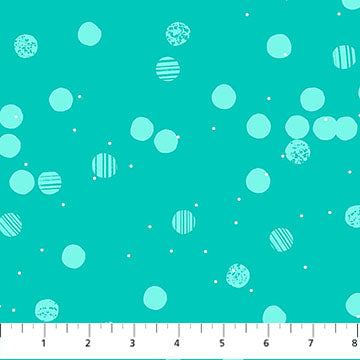 Snow Mint: Seasons Basics Snow Mint fabric featuring snowflake pattern on mint background by Ghazal Razavi for Figo Fabrics