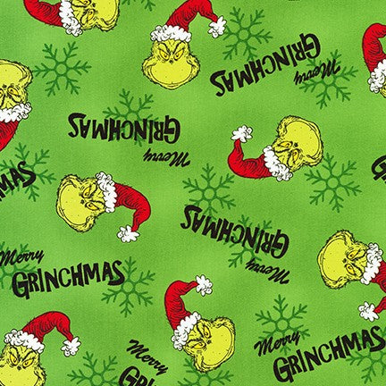 (Green backing fabric): Green backing fabric for How The Grinch Stole Christmas tree skirt panel kit