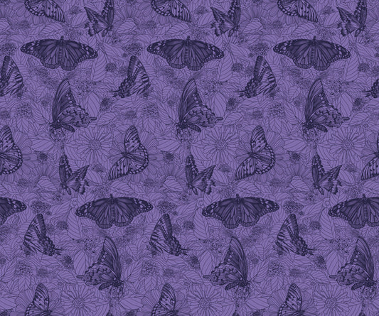 Butterfly pattern on a purple background